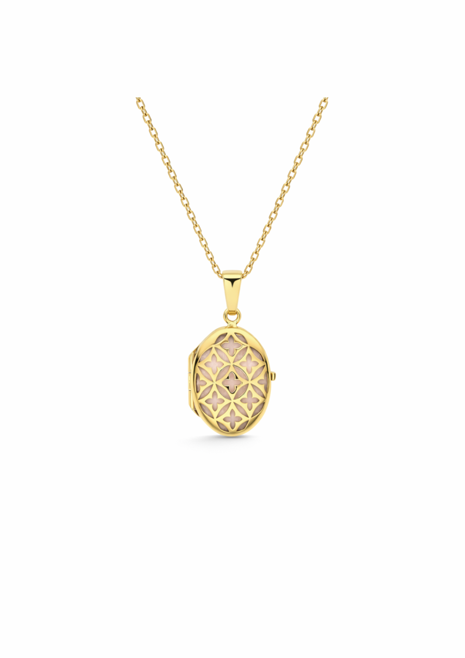 9ct Yellow Gold Oval Lattice Locket