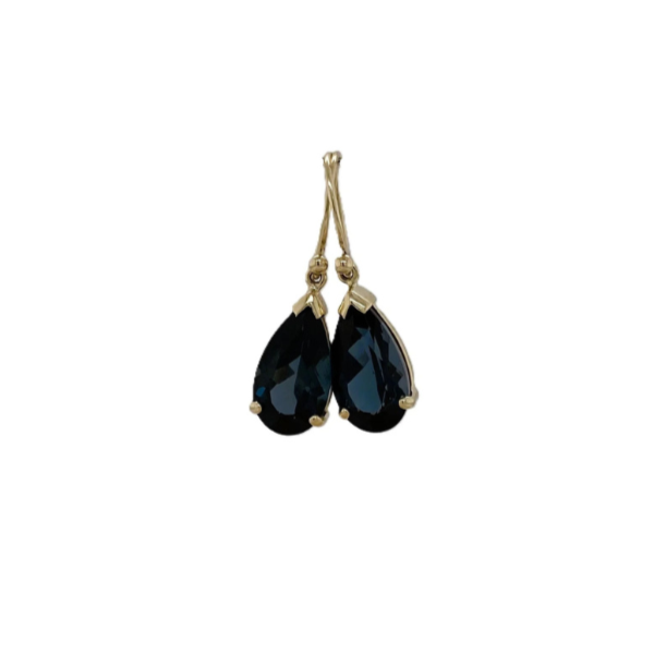 Yellow Gold London Blue Topaz Earrings