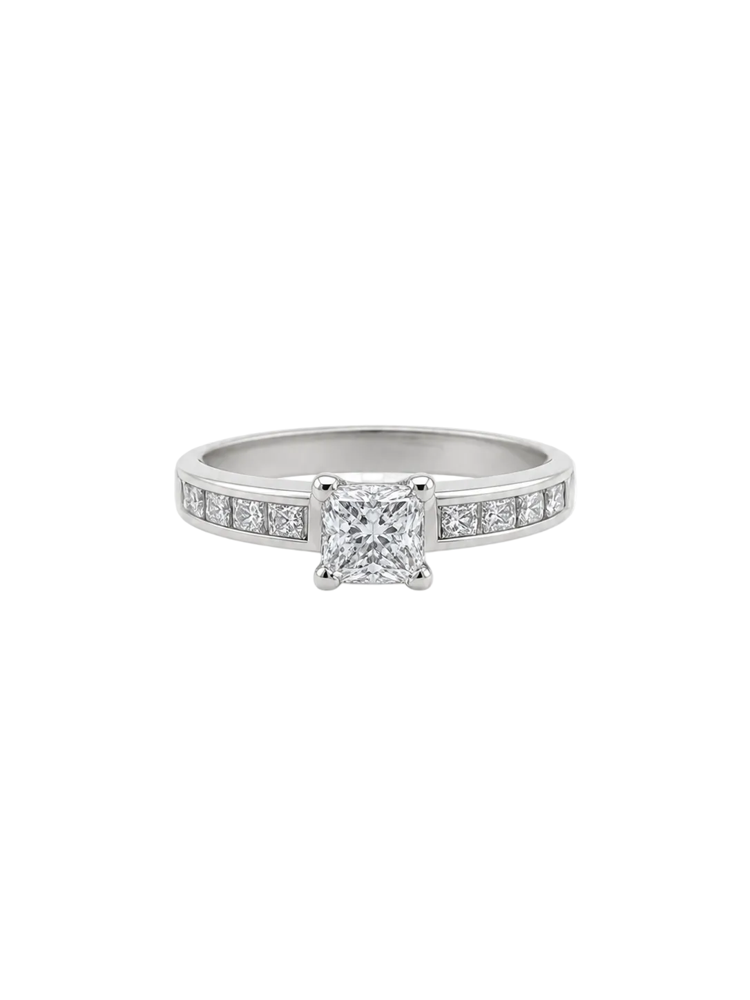 Pre Owned White Gold Princess Cut Diamond Ring