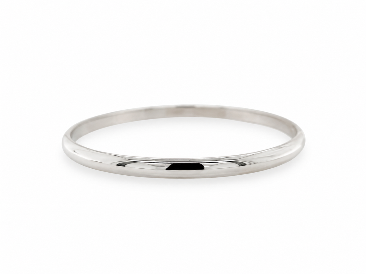 Australian Made Silver Half Round Bangle 65mm