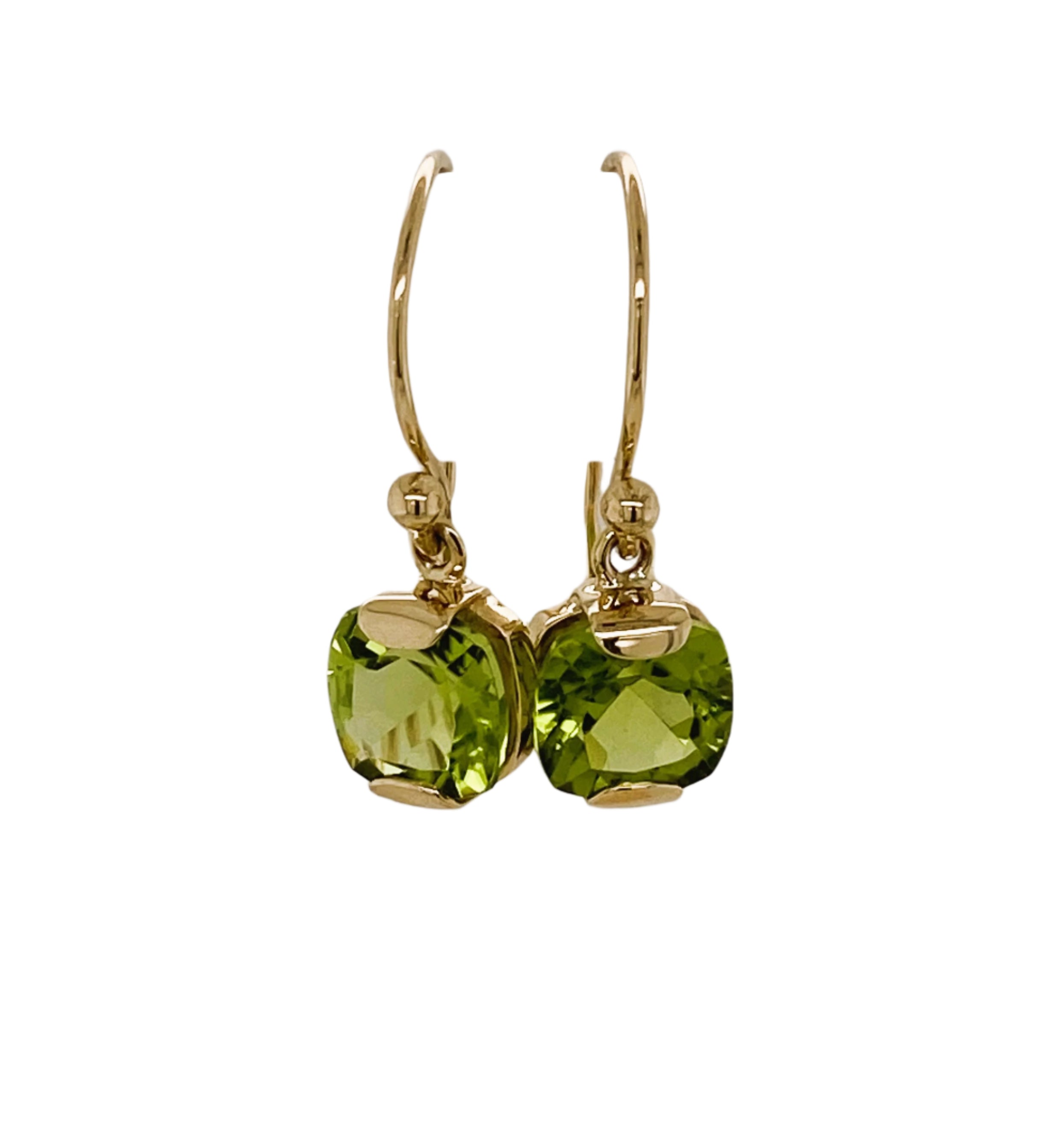 9ct Yellow Gold & Peridot Drop Earrings
