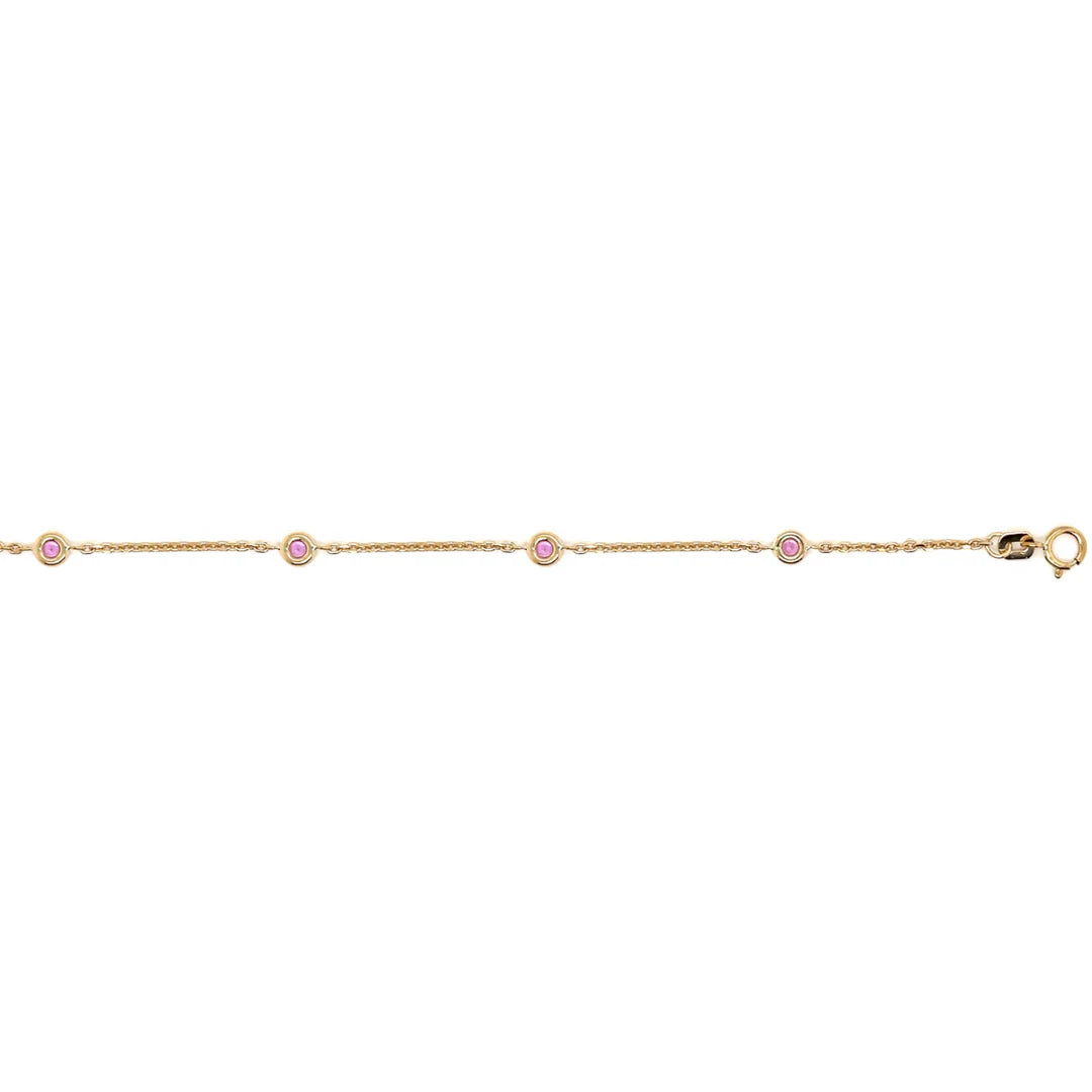 Yellow Gold & Pink Sapphire Bracelet