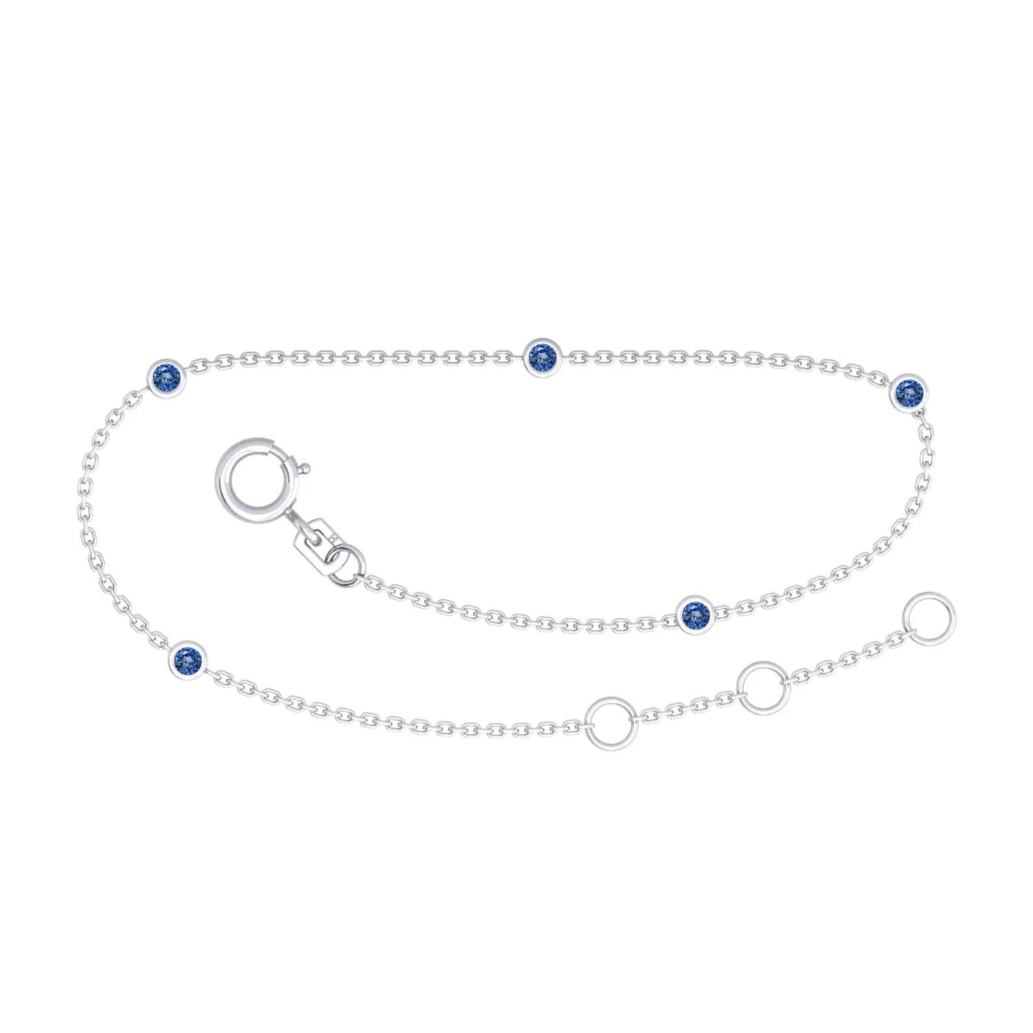 White Gold & Blue Sapphire Bracelet