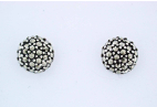 Stirling Silver Marcasite Half Dome Button Stud Earrings
