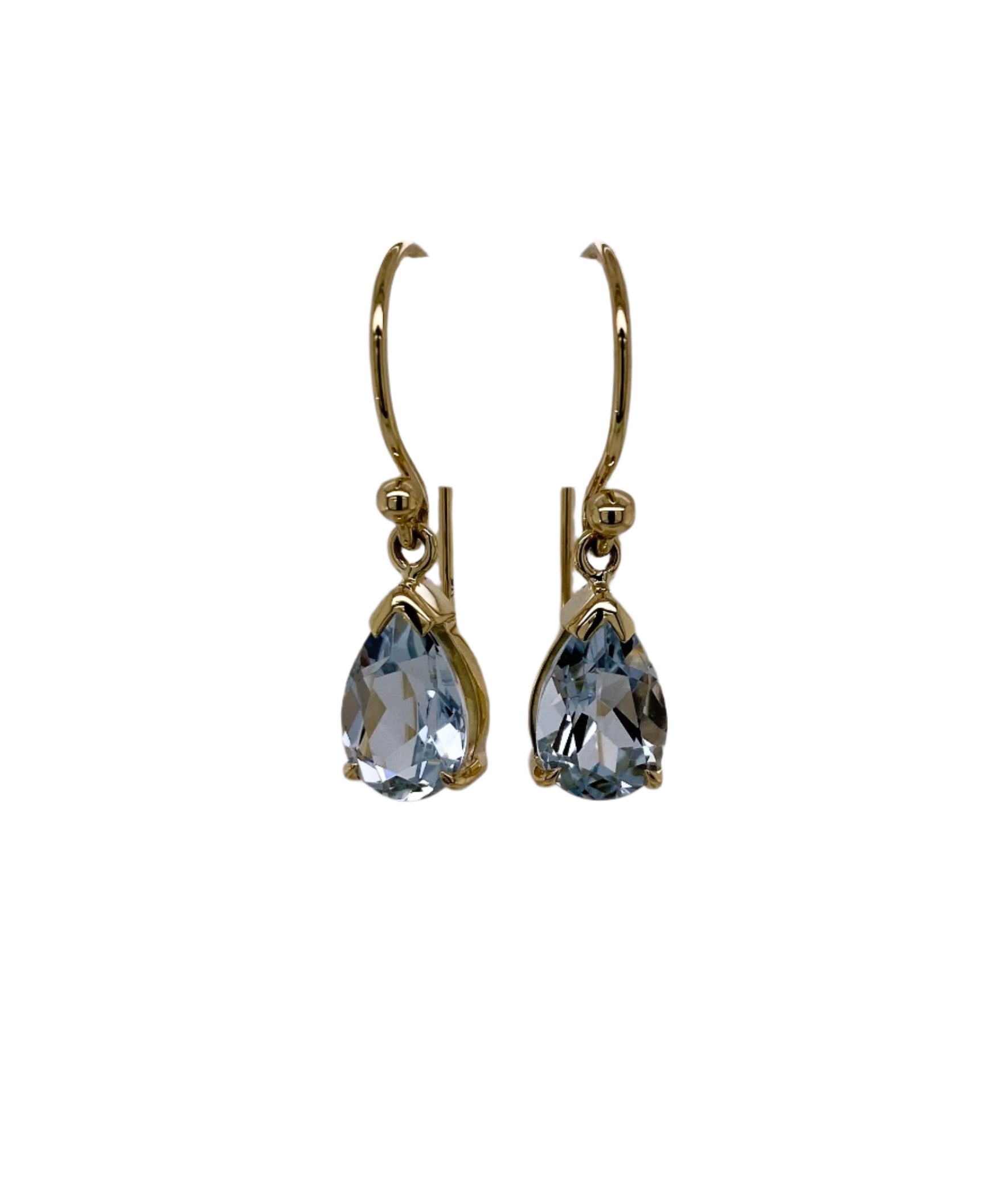 9ct Yellow Gold & Aquamarine Earrings
