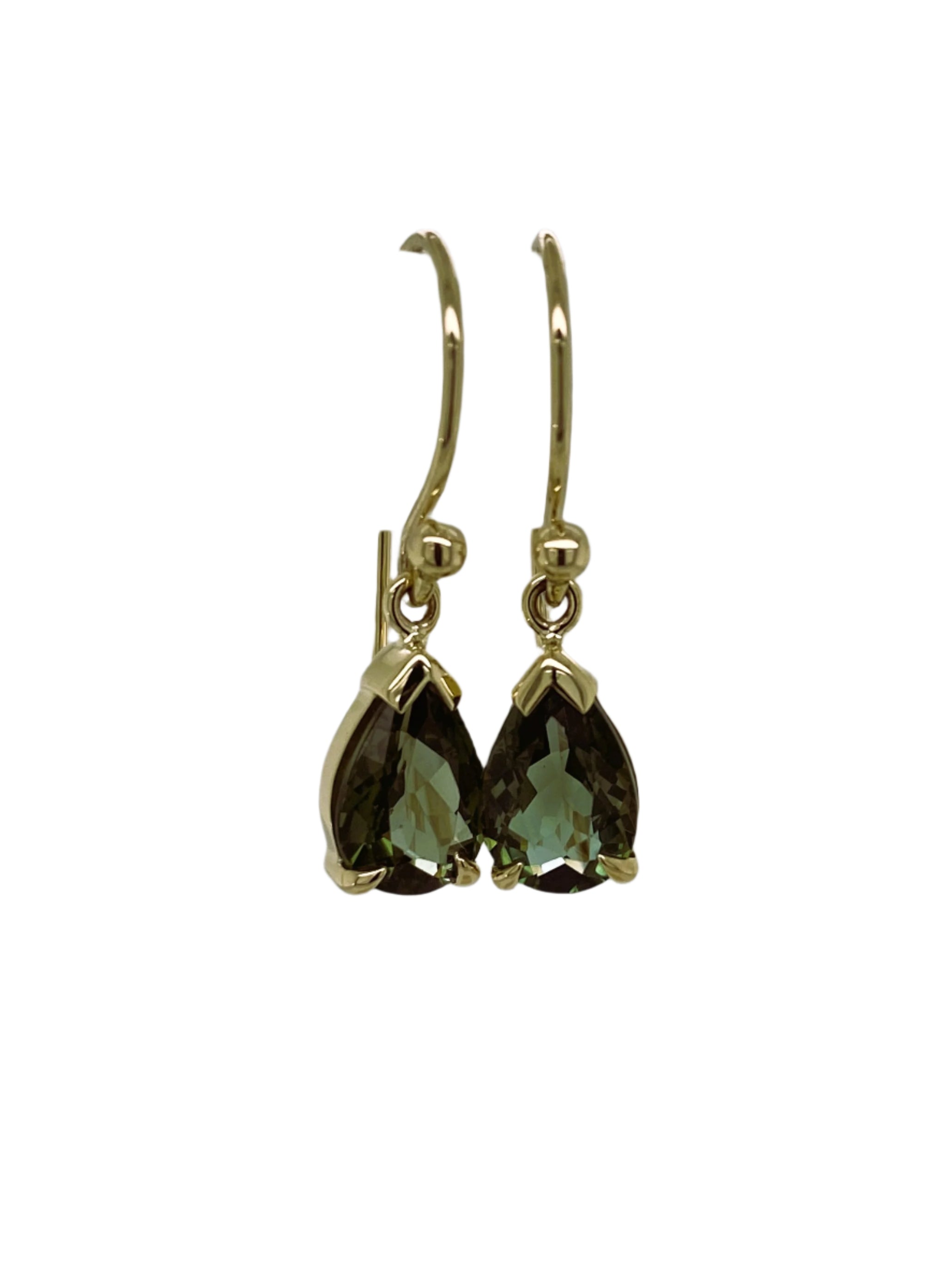 9ct Yellow Gold & Tourmaline Earrings