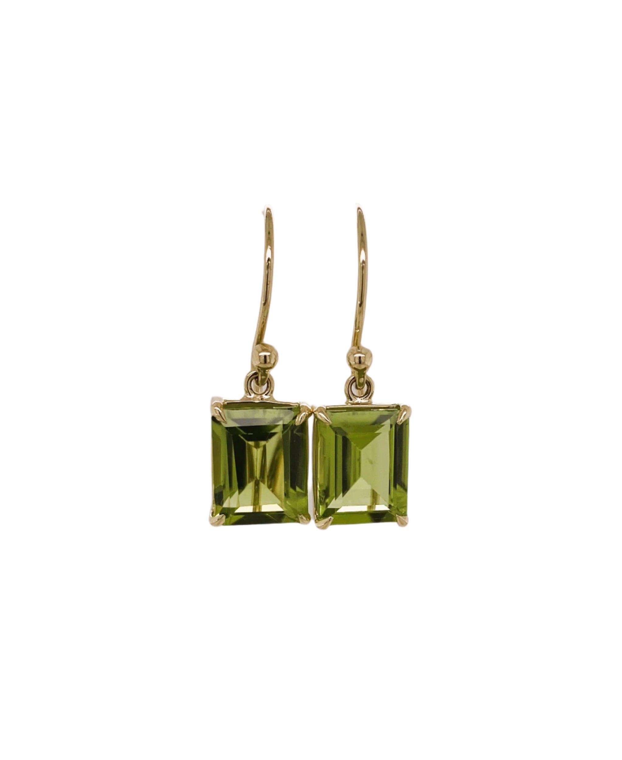 9ct Yellow Gold & Peridot Drop Earrings