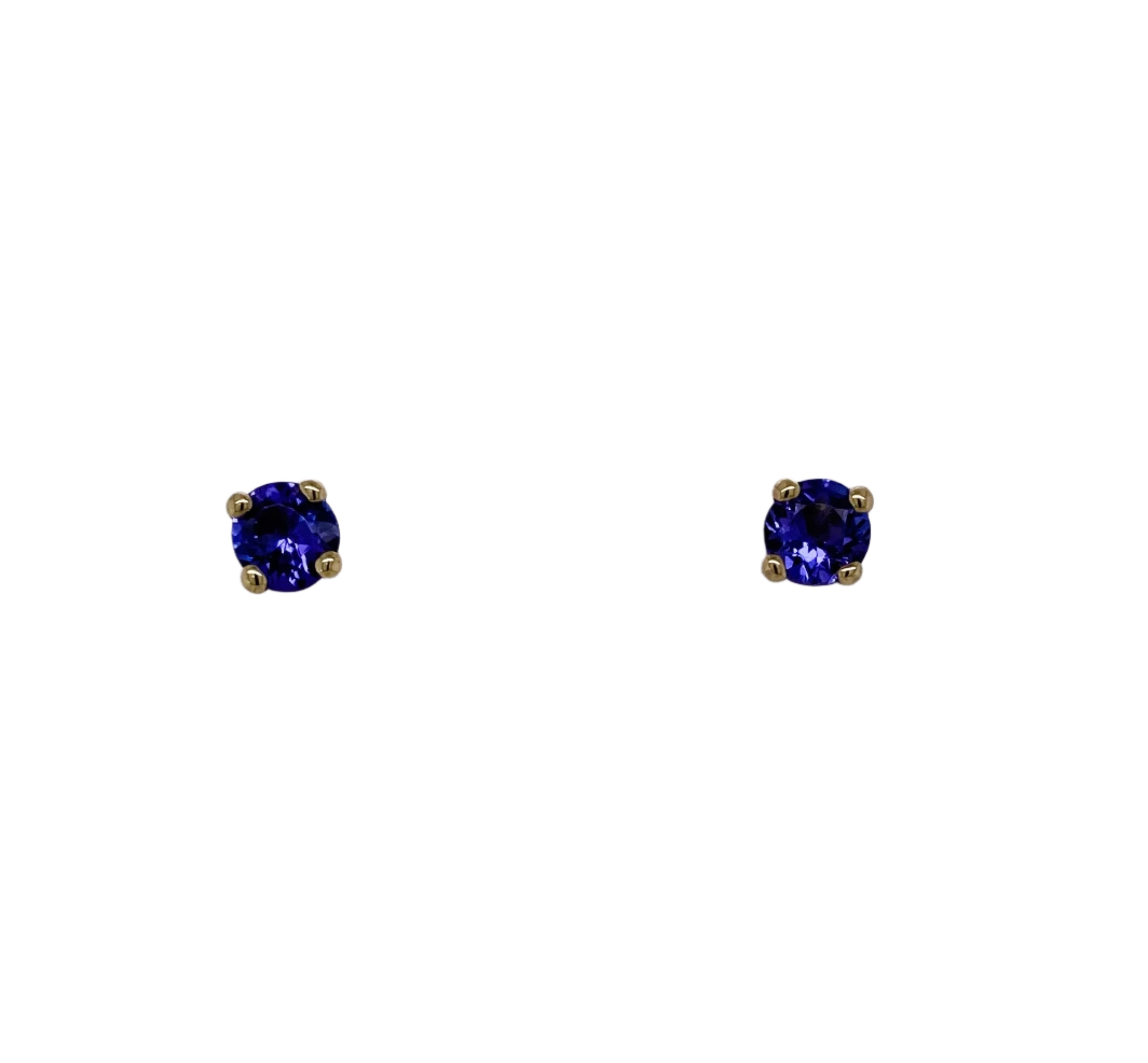 9ct Yellow Gold & Tanzanite Stud Earrings