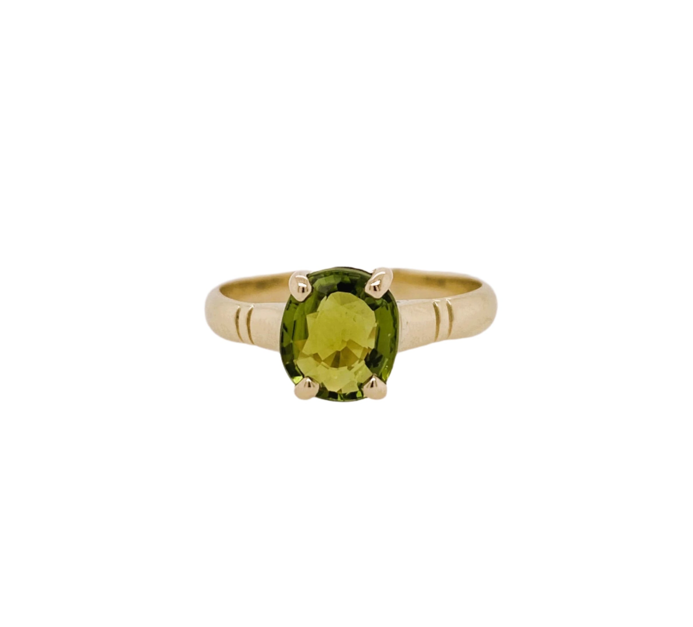 9ct Yellow Gold & Green Tourmaline Ring
