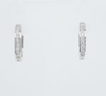 9ct White Gold Diamond Set Huggie Earrings