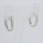 9ct White Gold Diamond Set Huggie Earrings