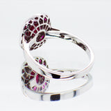 New Ladies 18ct White Gold Ruby and Diamond Dress Ring